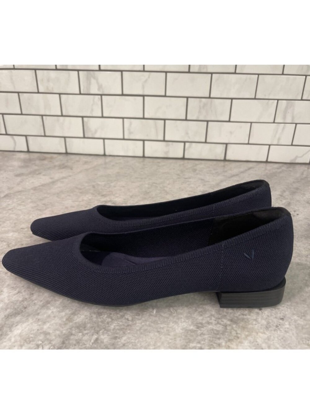 Vivaia Shoes Womens Size 12 Blue Aia Knit Pointed Toe Flats Eco Comfort Slip On